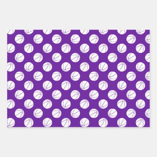 3 pc koordiniert lila Goldkörbchen Geschenkpapier Set (Vorderseite 2)