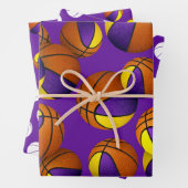 3 pc koordiniert lila Goldkörbchen Geschenkpapier Set (Beispiel)