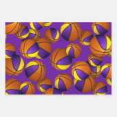 3 pc koordiniert lila Goldkörbchen Geschenkpapier Set (Vorderseite)