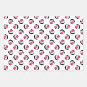 3 pc koordiniert rosa schwarze Körbchen Geschenkpapier Set (Vorderseite 3)