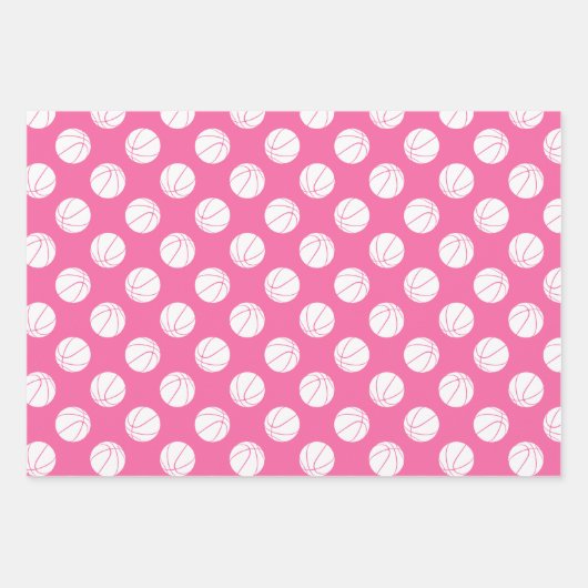 3 pc koordiniert rosa schwarze Körbchen Geschenkpapier Set (Vorderseite 2)