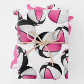 3 pc koordiniert rosa schwarze Körbchen Geschenkpapier Set (Beispiel)