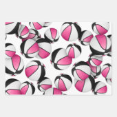 3 pc koordiniert rosa schwarze Körbchen Geschenkpapier Set (Vorderseite)