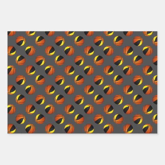 3 pc koordiniert schwarze goldene Körbchen Geschenkpapier Set (Vorderseite 3)