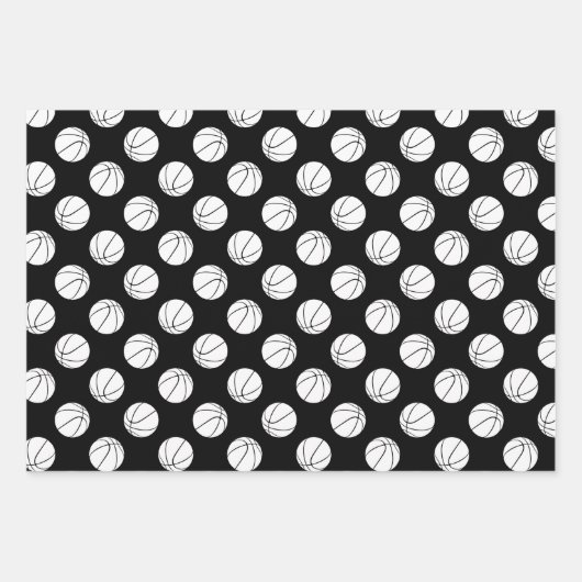 3 pc koordiniert schwarze goldene Körbchen Geschenkpapier Set (Vorderseite 2)