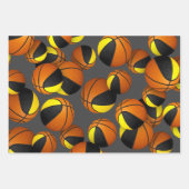 3 pc koordiniert schwarze goldene Körbchen Geschenkpapier Set (Vorderseite)