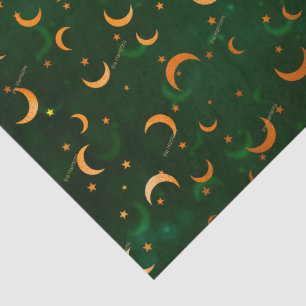 3 pc, Name, Crescent Moons & Stars Bokeh Muster Seidenpapier