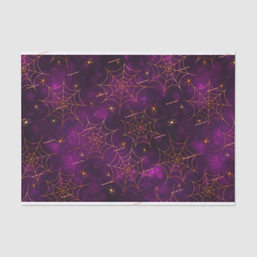 3 pc, Name, Spooky Spider Webs Bokeh Muster Seidenpapier (Vorderseite)