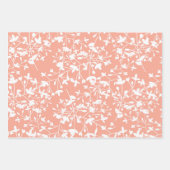 3 pc Set Peach and Tan Floral and Pink Polka Dots Geschenkpapier Set (Vorderseite)