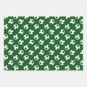 3 pc Sortengrün schwarze Mannschaftsfarben Fußball Geschenkpapier Set (Vorderseite 2)
