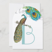 3 Peacock Feathers Art Deco Einladung (Rückseite)