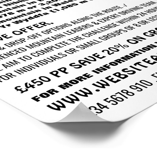 3 Peaks Challenge, Advert der Bergsteigerfirma Poster (Ecke)