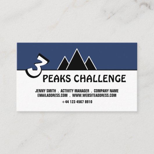 3 Peaks Challenge, Mountainbike Business Card Visitenkarte (Vorderseite)