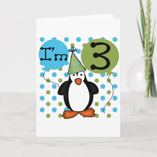 3. Penguin Geburtstagsgeschenke und Geschenke Karte (Vorderseite)