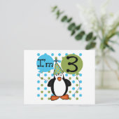 3. Penguin Geburtstagsgeschenke und Geschenke Postkarte (Stehend Vorderseite)