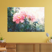 *~* 3 Peony TV2 Art Pink Stretched Canvas Print Leinwanddruck (Insitu (Wohnzimmer))