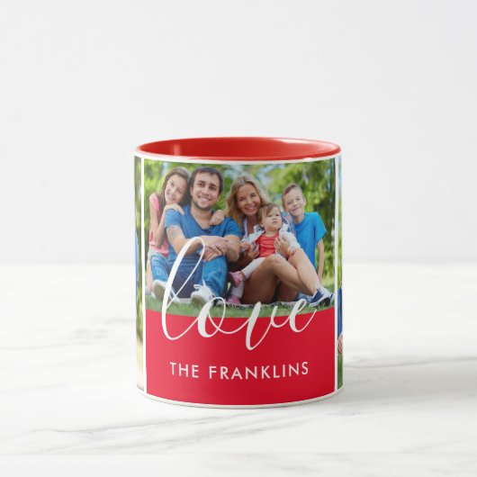 3 Personalisierter Familienname für FotoCollage Tasse (Zentrum)