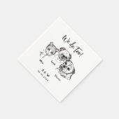 3 Pets Wedding Napkins Serviette (Ecke)