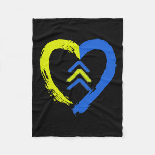 3 Pfeile Herz Liebe Down-Syndrom-Bewusstsein Fleecedecke