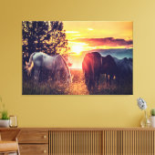 *~* 3 Pferde AR22 Wilde Mustangs Sunset Equine Leinwanddruck (Insitu (Wohnzimmer))