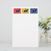 3-Pferde Briefpapier (Stehend Vorderseite)