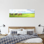 3 Pferde Grazing Foto Tryptic Live Einfach Skript Leinwanddruck (Insitu (Schlafzimmer))