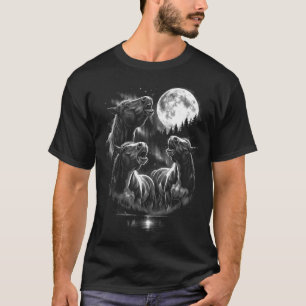 3 Pferde heulen am Mond Vintage lustig 80er-90er T-Shirt