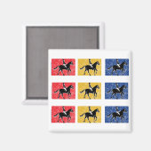 3-Pferde Magnet (Vorderseite/Rückseite)