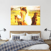 *~* 3 Pferde - Mustangs Berge AR22 Pferdeart Leinwanddruck (Insitu (Schlafzimmer))