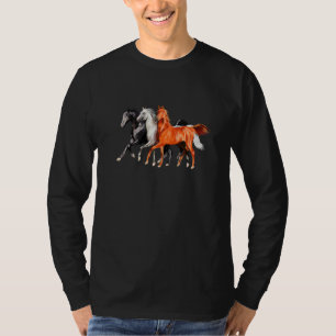3 Pferde Retro Vintages Pferdereiten Reiten T-Shirt
