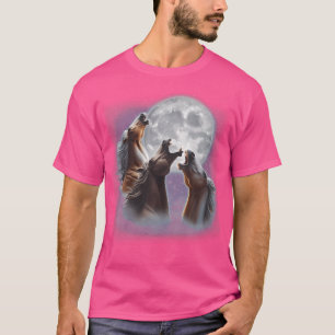 3 Pferde Schluchten auf dem Mond Funny Horse Lover T-Shirt