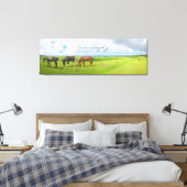 3 Pferde weidend Foto-Triptychon Lebe einfach Skri Leinwanddruck (Insitu (Schlafzimmer))