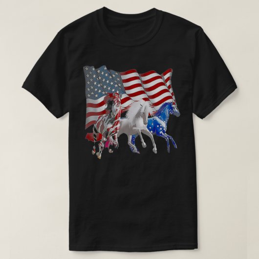 3 Pferdefeuerflagge T-Shirt (Design vorne)
