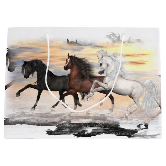 3 Pferdegeschenk-Tasche - Lrg, glatt, Große Geschenktüte (Vorderseite)