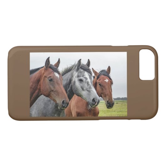 3 Pferdeköpfe Apple iPhone 8/7, Case Reittier (Rückseite (Horizontal))