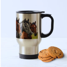 3 Pferdeköpfe Reisen Mug - Perfekt für Reitausflüg