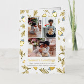 3 Photo Acorn Pattern Seasons Greetings (Vorderseite)