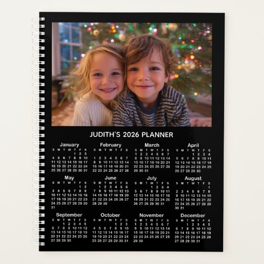 3 Photo Black and White 2026 Calendar Planer (Vorderseite)