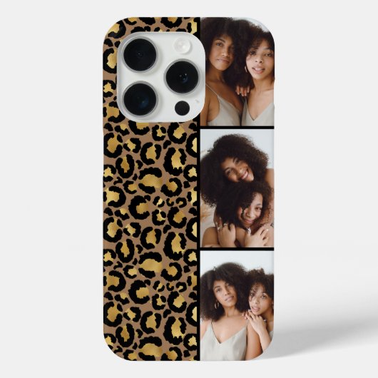 3 Photo Brown And Gold Leopard Print Case-Mate iPhone Hülle (Rückseite)