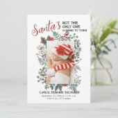 3 Photo Collage Christmas Baby Birth Announcement Ankündigung (Stehend Vorderseite)