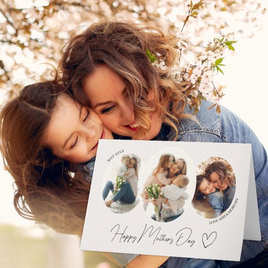 3 Photo Collage Happy Mother’s Day Dankeskarte