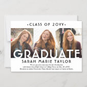 3 Photo Collage Magnetic Graduation Announcement Magneteinladung (Vorderseite)