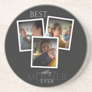 3 Photo Collage Mom Family Memorable Mother's Day Getränkeuntersetzer