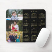 3 Photo Collage Personalized Family 2026 Calendar Mousepad (Mit Mouse)