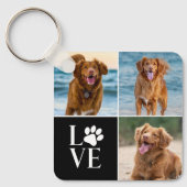 3 Photo Collage Pet Custom Love Dog Lover Schlüsselanhänger (Vorderseite)