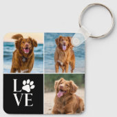3 Photo Collage Pet Custom Love Dog Lover Schlüsselanhänger (Rückseite)