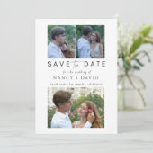 3 Photo Collage Wedding  Save The Date (Stehend Vorderseite)