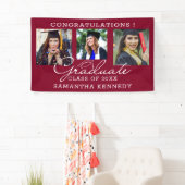 3 Photo Congratulations Graduate Graduation Maroon Banner (Insitu)