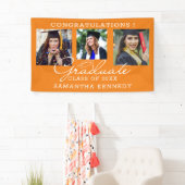 3 Photo Congratulations Graduate Graduation Orange Banner (Insitu)