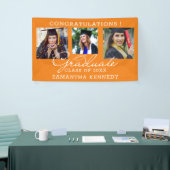 3 Photo Congratulations Graduate Graduation Orange Banner (Messeveranstaltung)